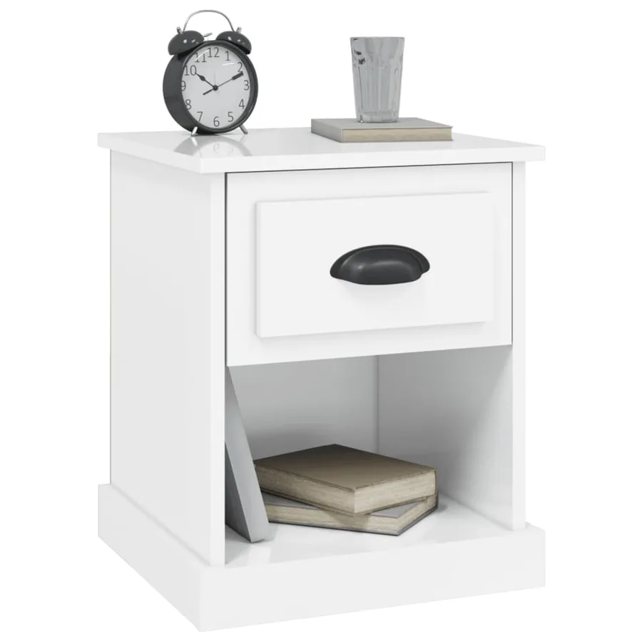 Tables de chevet 2 pcs blanc brillant 39x39x47,5 cm - 5