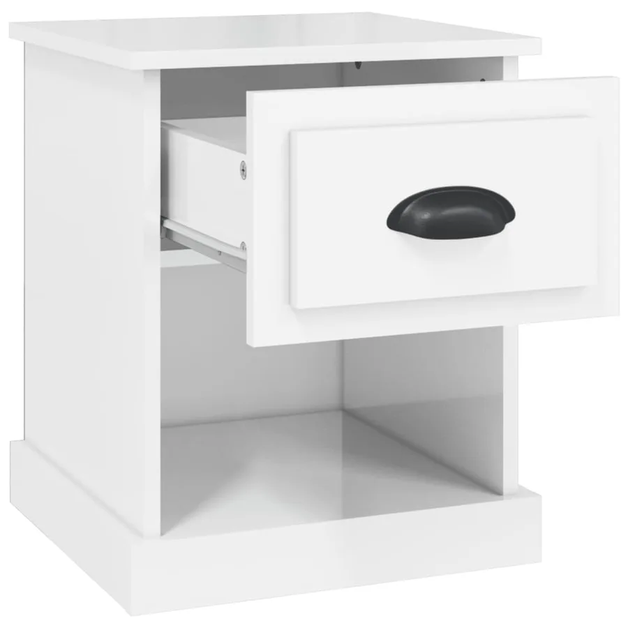 Tables de chevet 2 pcs blanc brillant 39x39x47,5 cm - 7