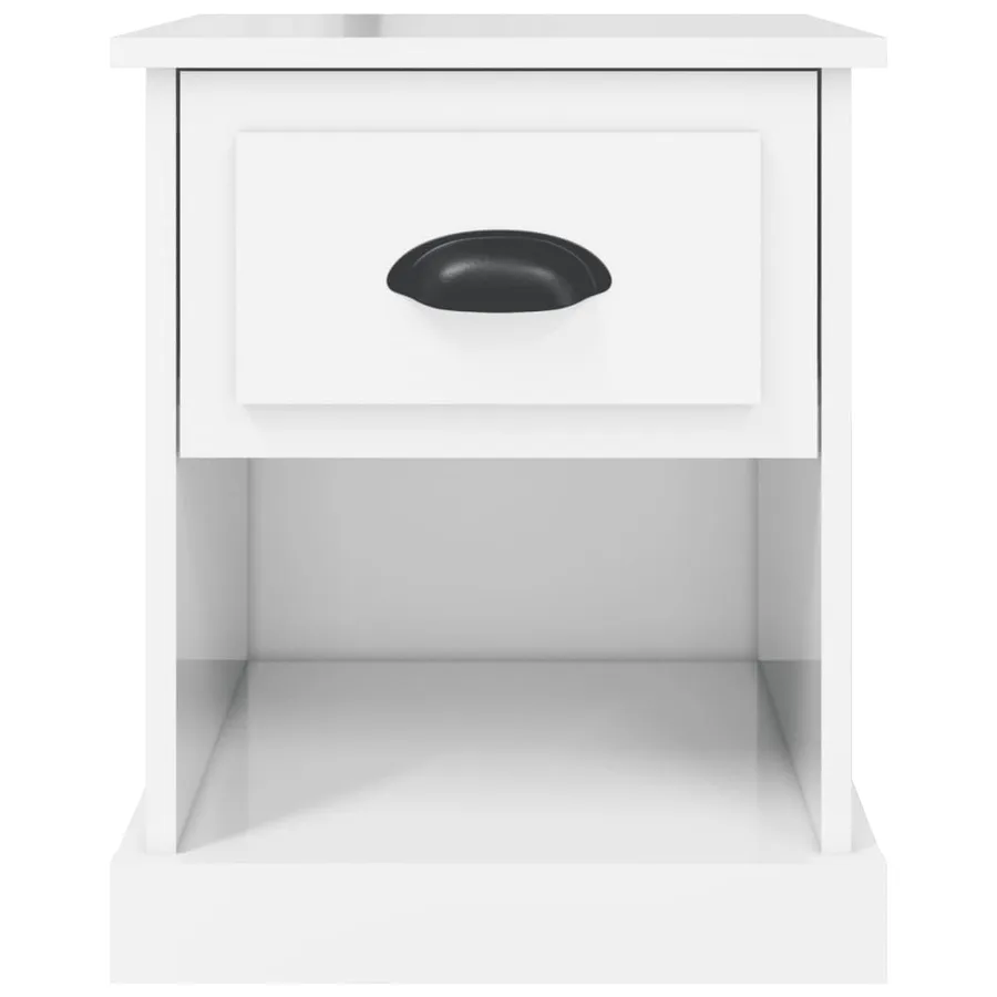 Tables de chevet 2 pcs blanc brillant 39x39x47,5 cm - 8
