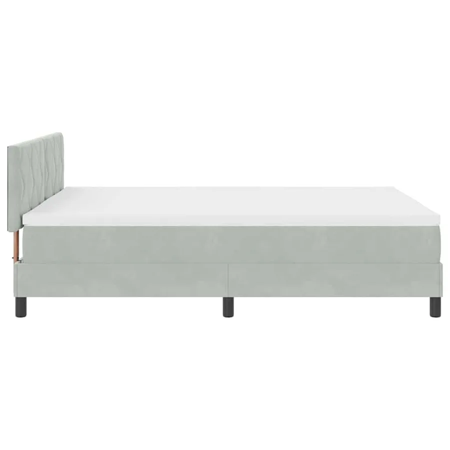 Lit à ressort LED Gris clair 140 x 190 cm Velours - 9