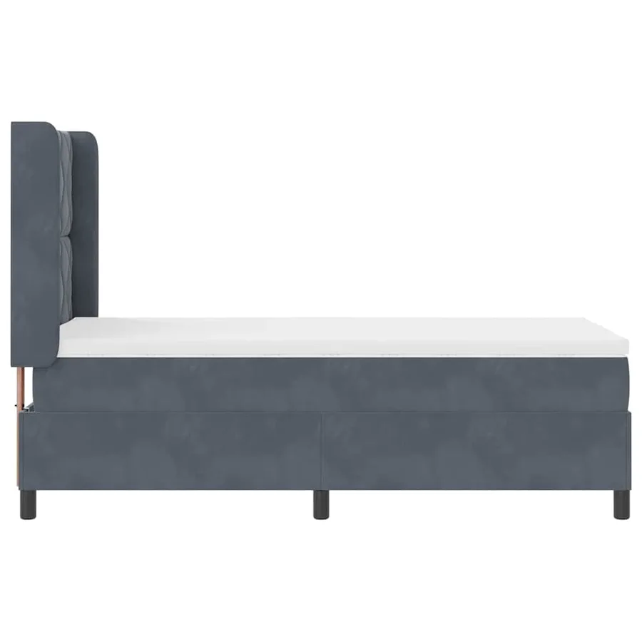 Lit à ressorts avec bandes LED Gris foncé 90 x 200 cm Velours - 9