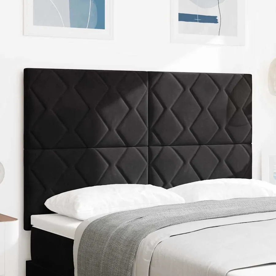 Tête de lit Noir 144 cm Velours