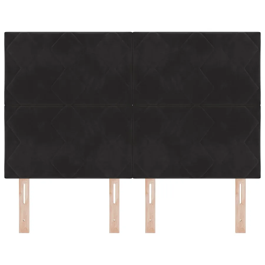 Tête de lit Noir 144 cm Velours - 4