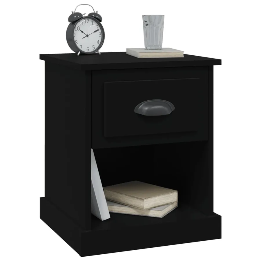 Tables de chevet 2 pcs noir 39x39x47,5 cm bois d'ingénierie - 5