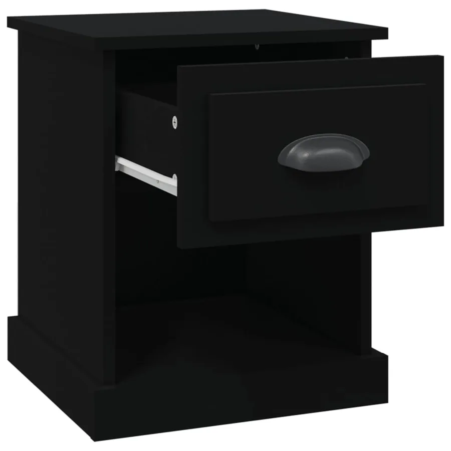 Tables de chevet 2 pcs noir 39x39x47,5 cm bois d'ingénierie - 7