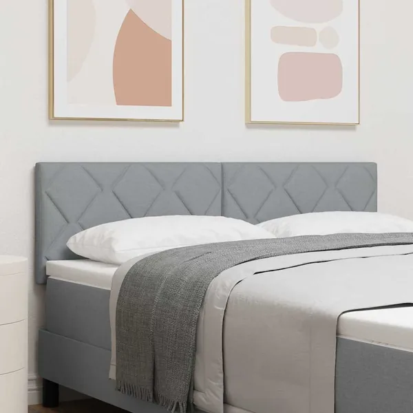 Tête de lit LED Gris clair 160 cm tissu