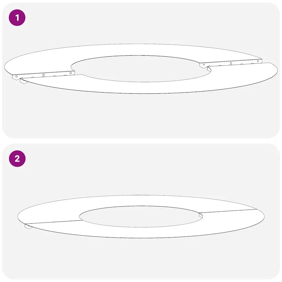 adapté pour anneau d'arbre plat Blanc Ø30/60 cm Acier - 7