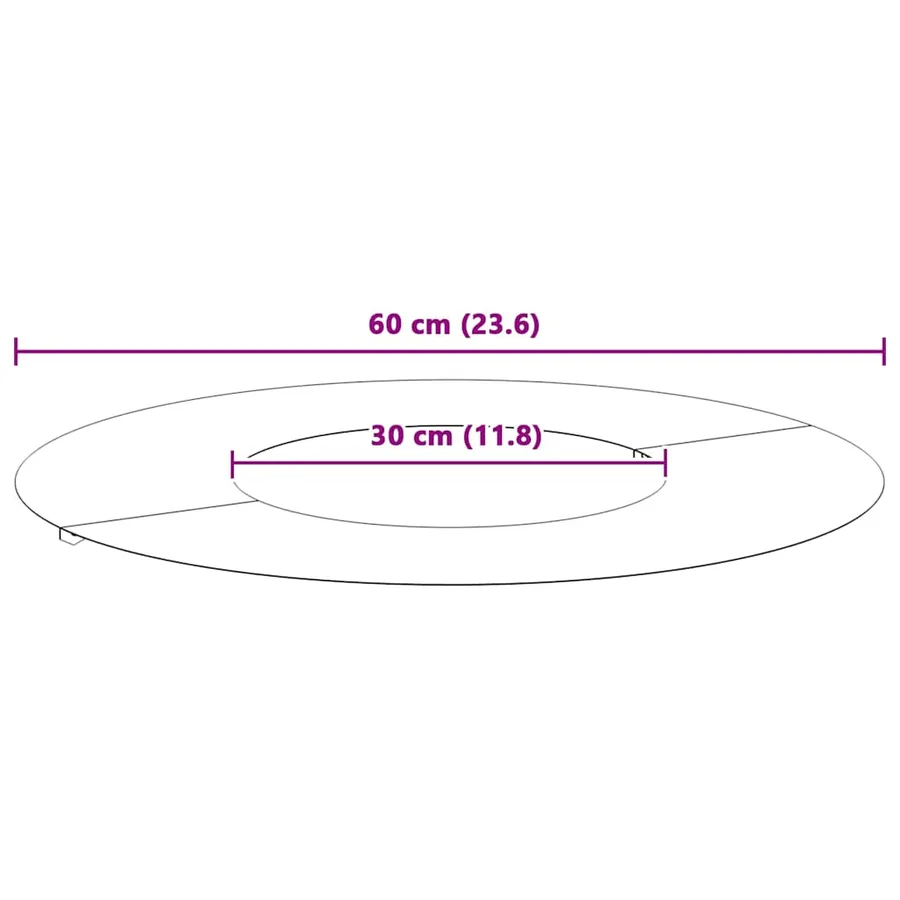 adapté pour anneau d'arbre plat Blanc Ø30/60 cm Acier - 9