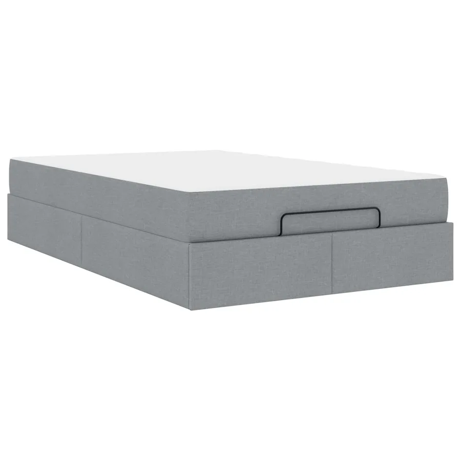 Cadre de lit avec matelas 2 pcs Gris clair tissu - 2