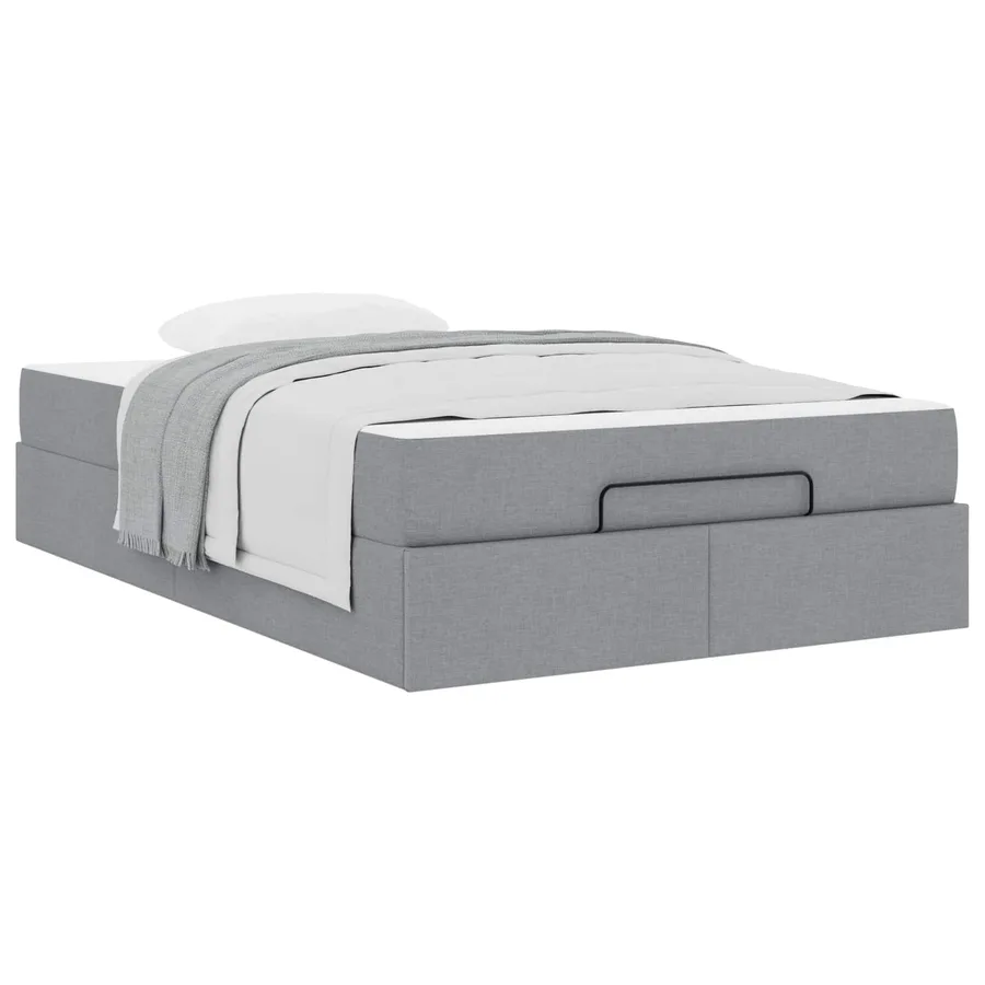 Cadre de lit avec matelas 2 pcs Gris clair tissu - 3