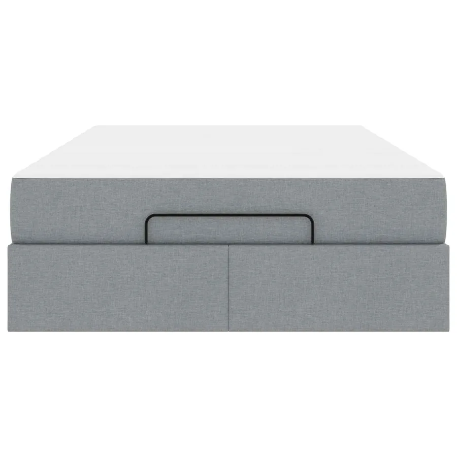 Cadre de lit avec matelas 2 pcs Gris clair tissu - 6