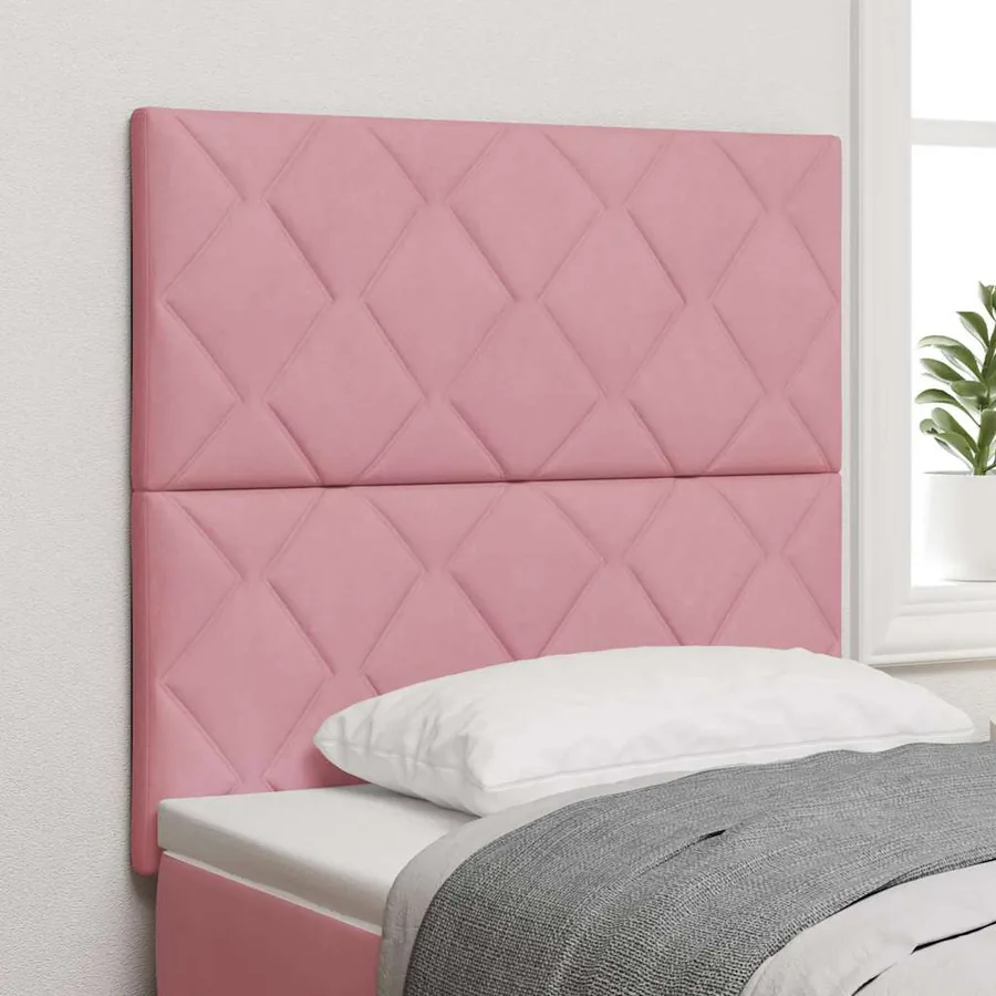 Tête de lit Rose 90 cm Velours