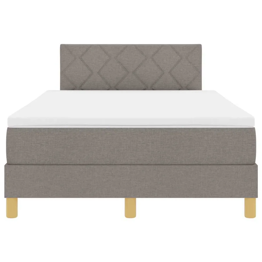 Lit à ressorts avec coussin Taupe 120 x 190 cm tissu - 7