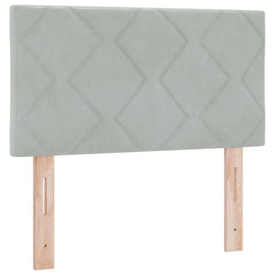 Tête de lit LED Gris clair 80 cm Velours - 2