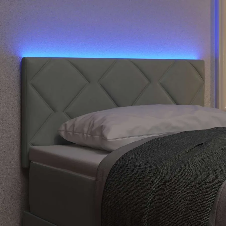Tête de lit LED Gris clair 80 cm Velours - 4