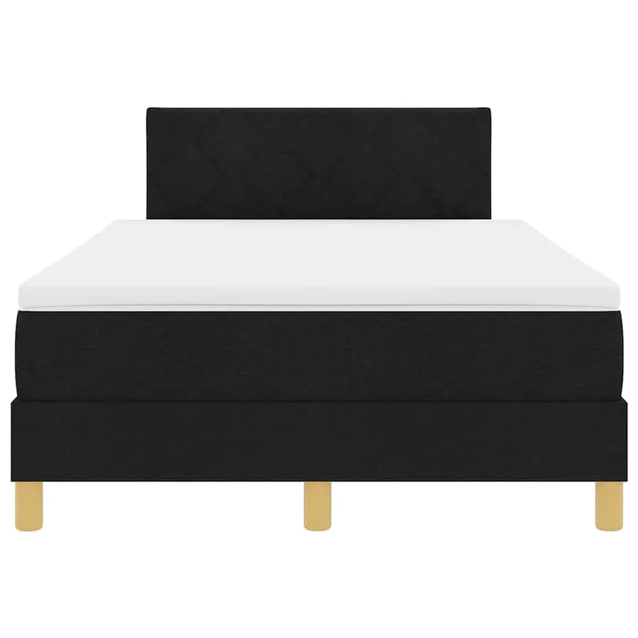 Lit à ressorts avec coussin Noir 120 x 190 cm tissu - 7