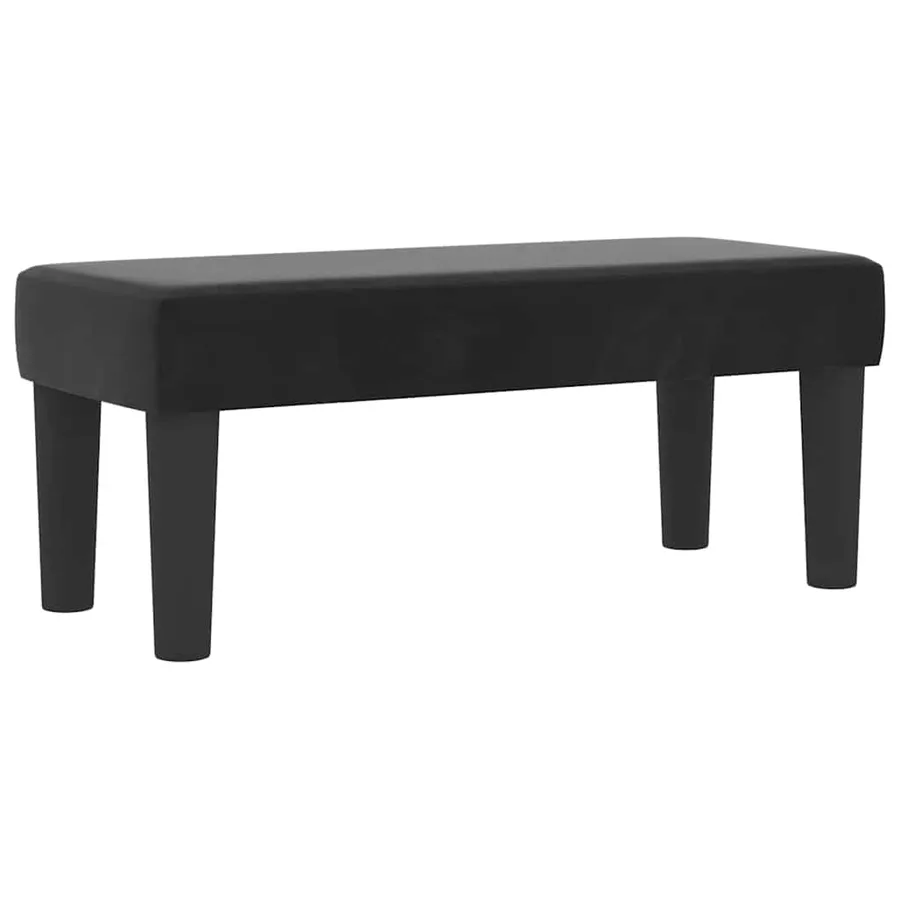 Lit à ressorts avec tête de lit Noir 190 x 90 cm Velours - 5
