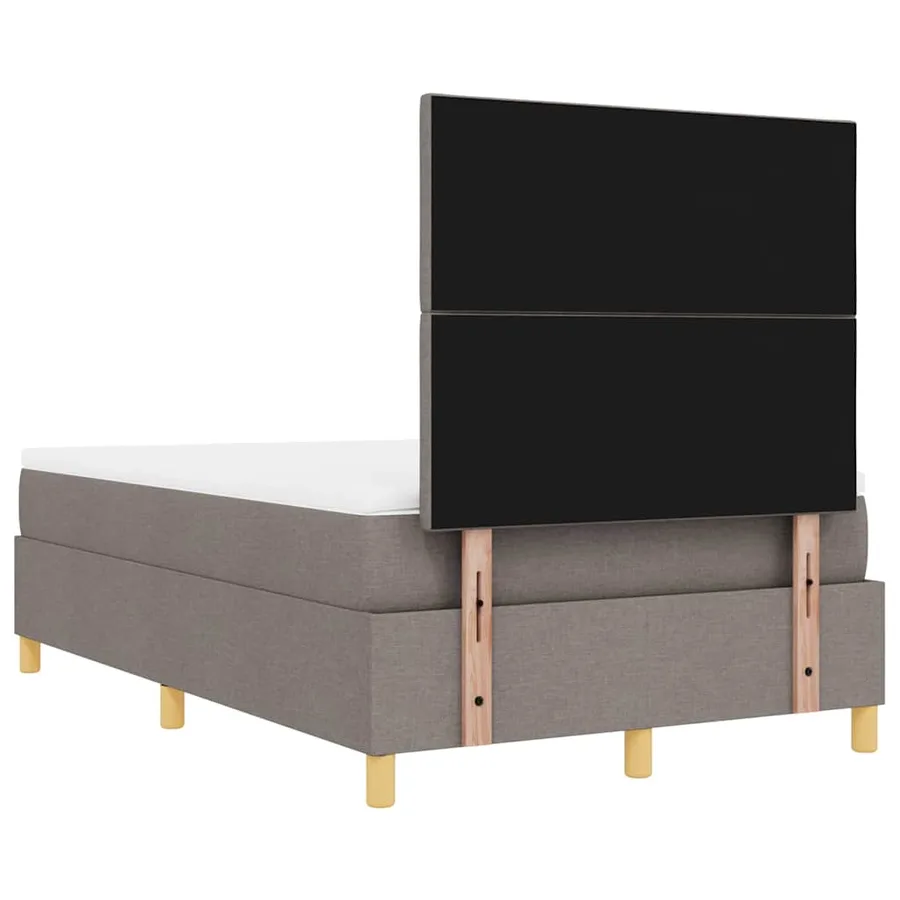 Lit à ressorts avec tête de lit Taupe 190 x 120 cm tissu - 10
