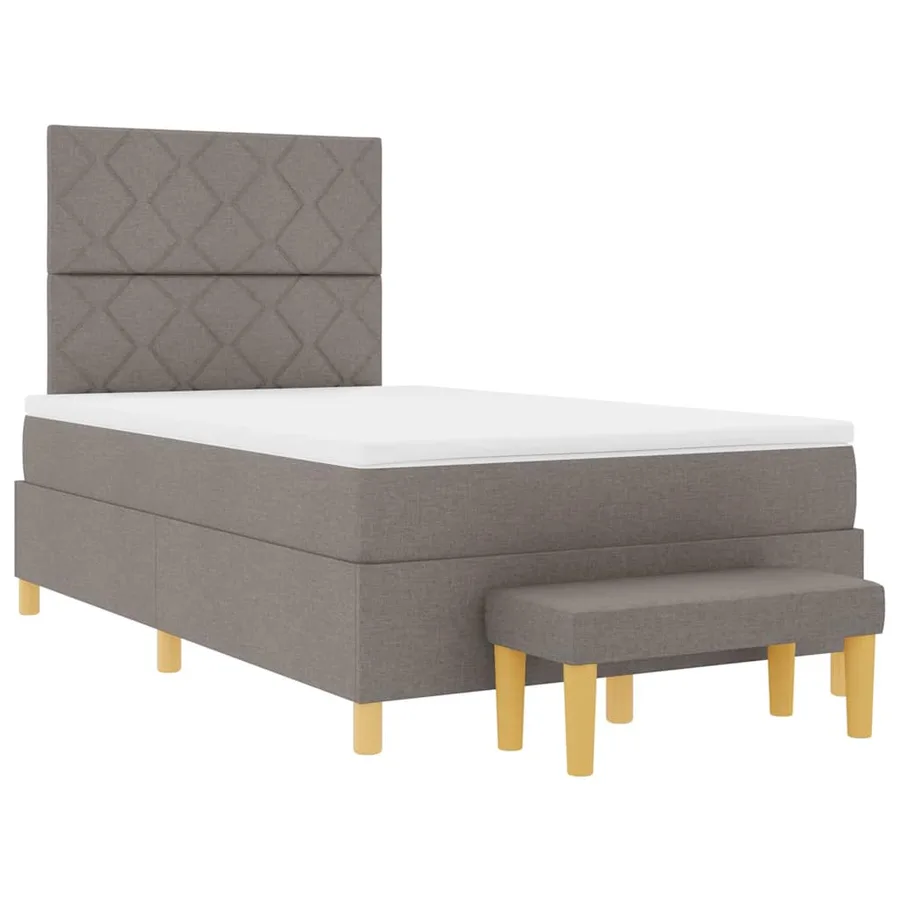 Lit à ressorts avec tête de lit Taupe 190 x 120 cm tissu - 5