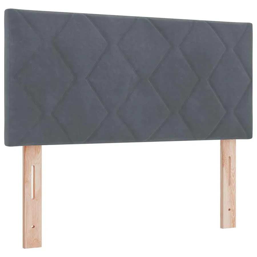Lit à ressort LED Gris foncé 90 x 190 cm Velours - 6