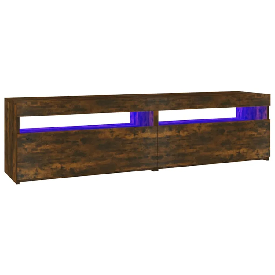 Meubles TV avec lumières LED 2 pcs Chêne fumé 75x35x40 cm - 12