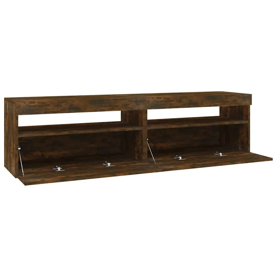Meubles TV avec lumières LED 2 pcs Chêne fumé 75x35x40 cm - 6