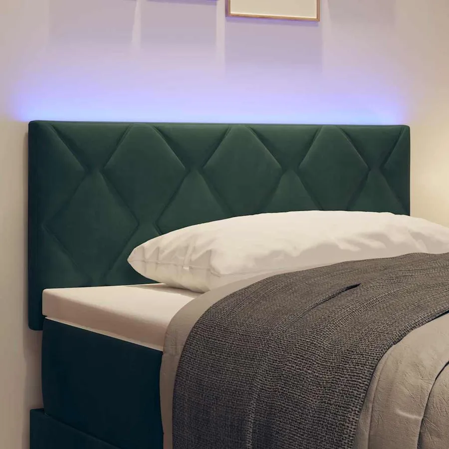 Tête de lit LED Vert foncé 90 cm Velours - 4
