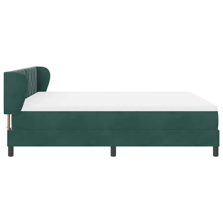 Lit à ressorts avec tête de lit Vert foncé 180 x 200 cm Velours - 7