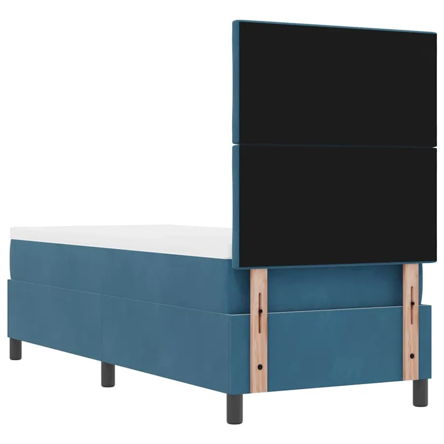 Lit à ressort LED Bleu foncé 80 x 200 cm Velours - 10