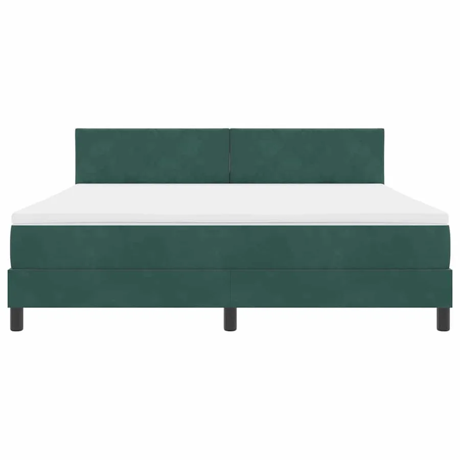 Lit à ressort LED avec matelas Vert foncé 180 x 200 cm Velours - 7