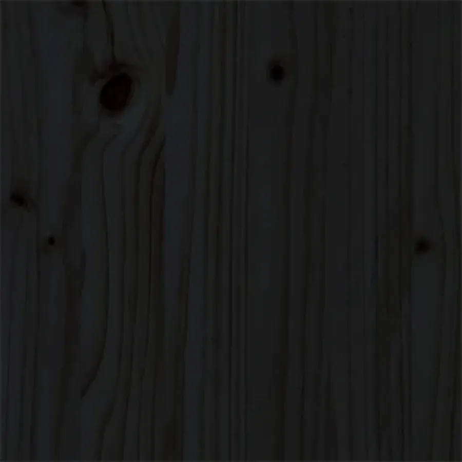 Cadre de lit sans matelas noir bois massif 135x190 cm - 8