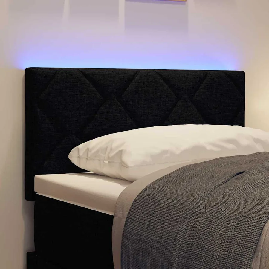 Tête de lit LED Noir 80 cm tissu - 4