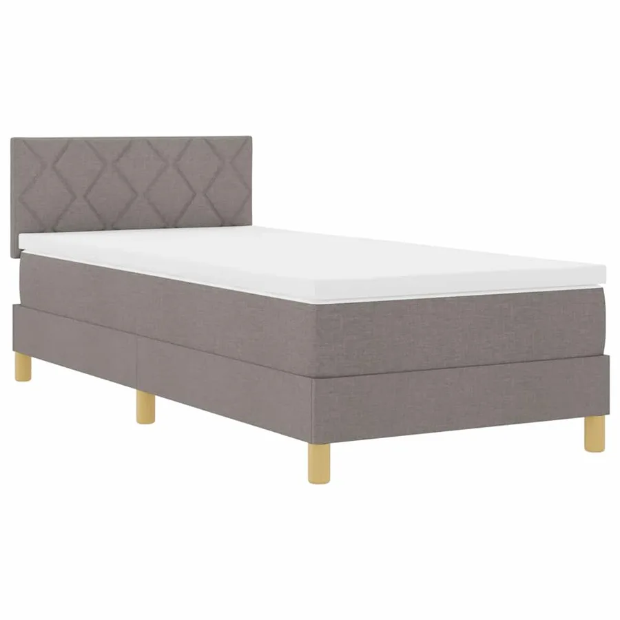 Lit à ressorts avec coussin Taupe 90 x 200 cm tissu - 4