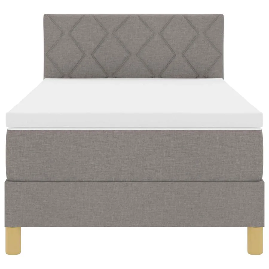 Lit à ressorts avec coussin Taupe 90 x 190 cm tissu - 7