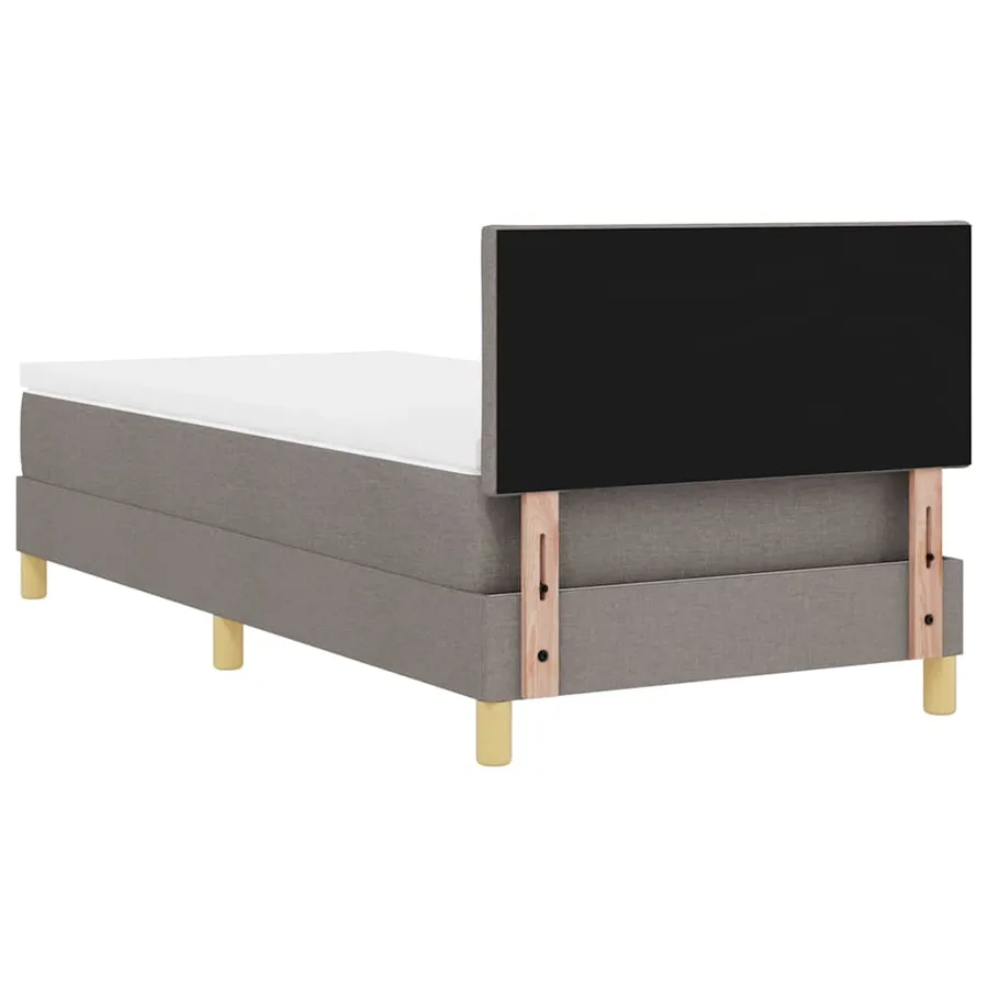 Lit à ressorts avec coussin Taupe 90 x 190 cm tissu - 9