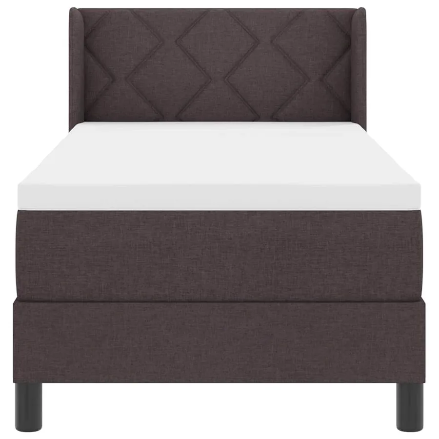 Lit à ressorts avec coussin Marron foncé 200 x 80 cm tissu - 7