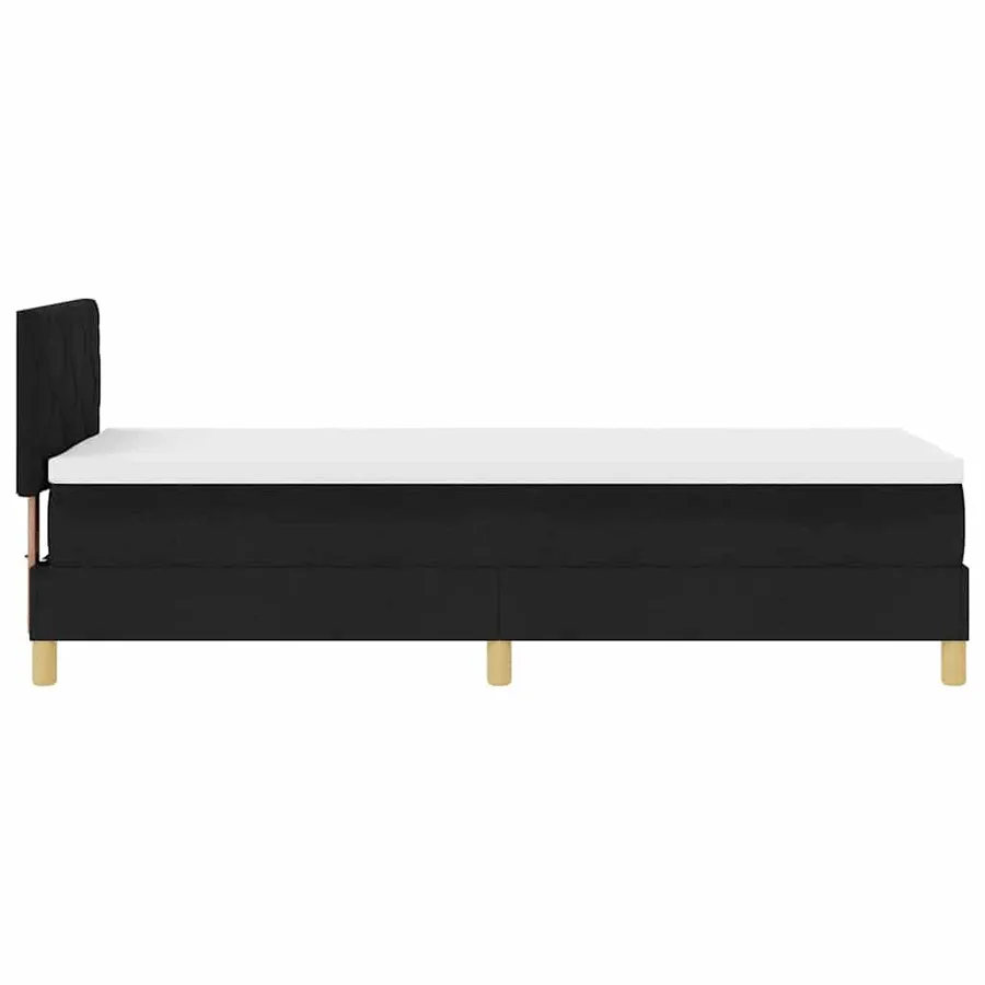 Lit à ressort LED avec coussin Noir 80 x 200 cm tissu - 9