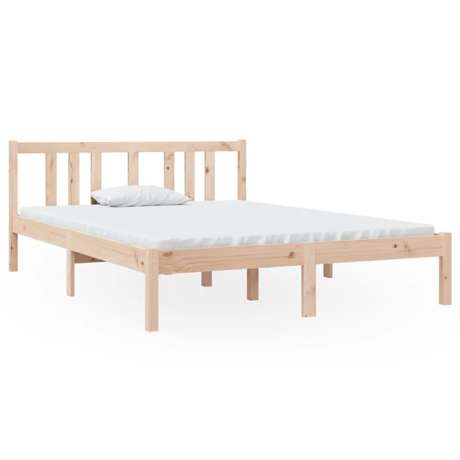Cadre de lit sans matelas bois massif 135x190 cm - 2