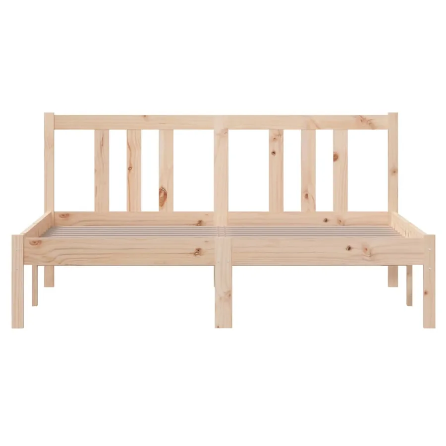 Cadre de lit sans matelas bois massif 135x190 cm - 4