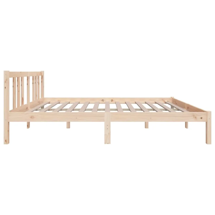 Cadre de lit sans matelas bois massif 135x190 cm - 5