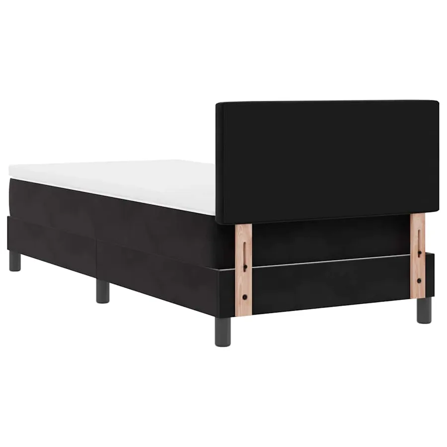 Lit à ressorts avec matelas Noir 90 x 200 cm Velours - 9