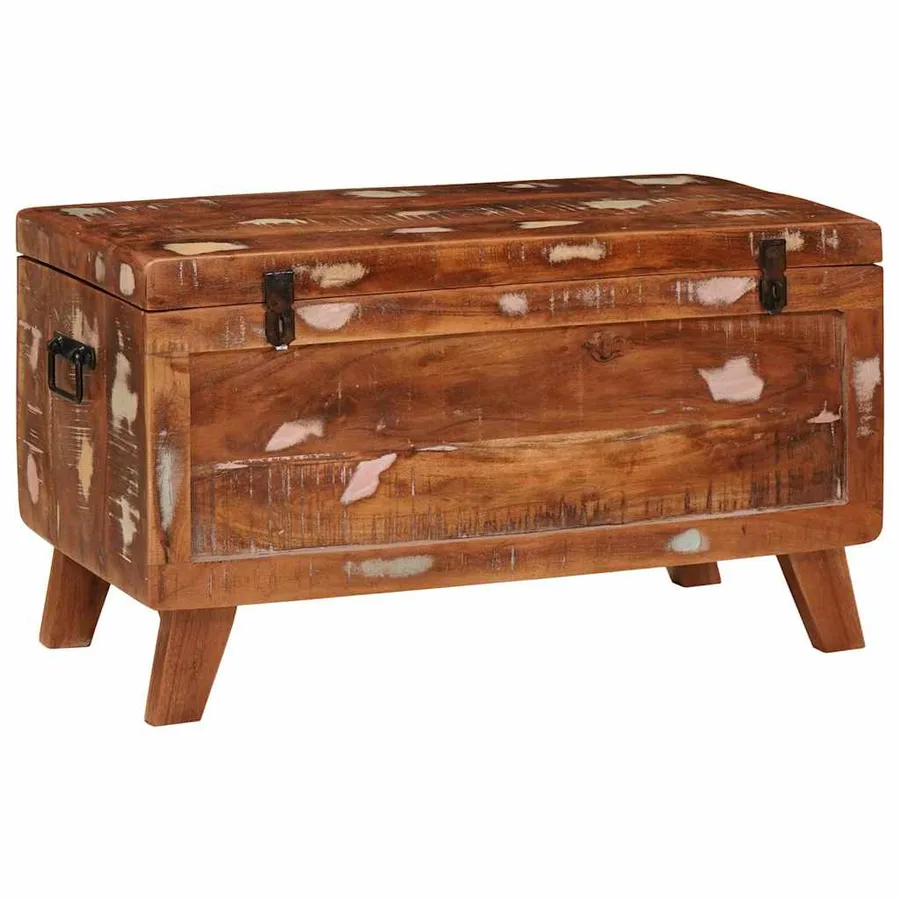 Boîte de rangement 70 x 35 x 40 cm Bois massif recyclé - 2