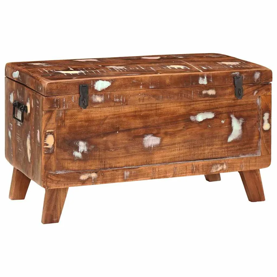 Boîte de rangement 70 x 35 x 40 cm Bois massif recyclé - 3