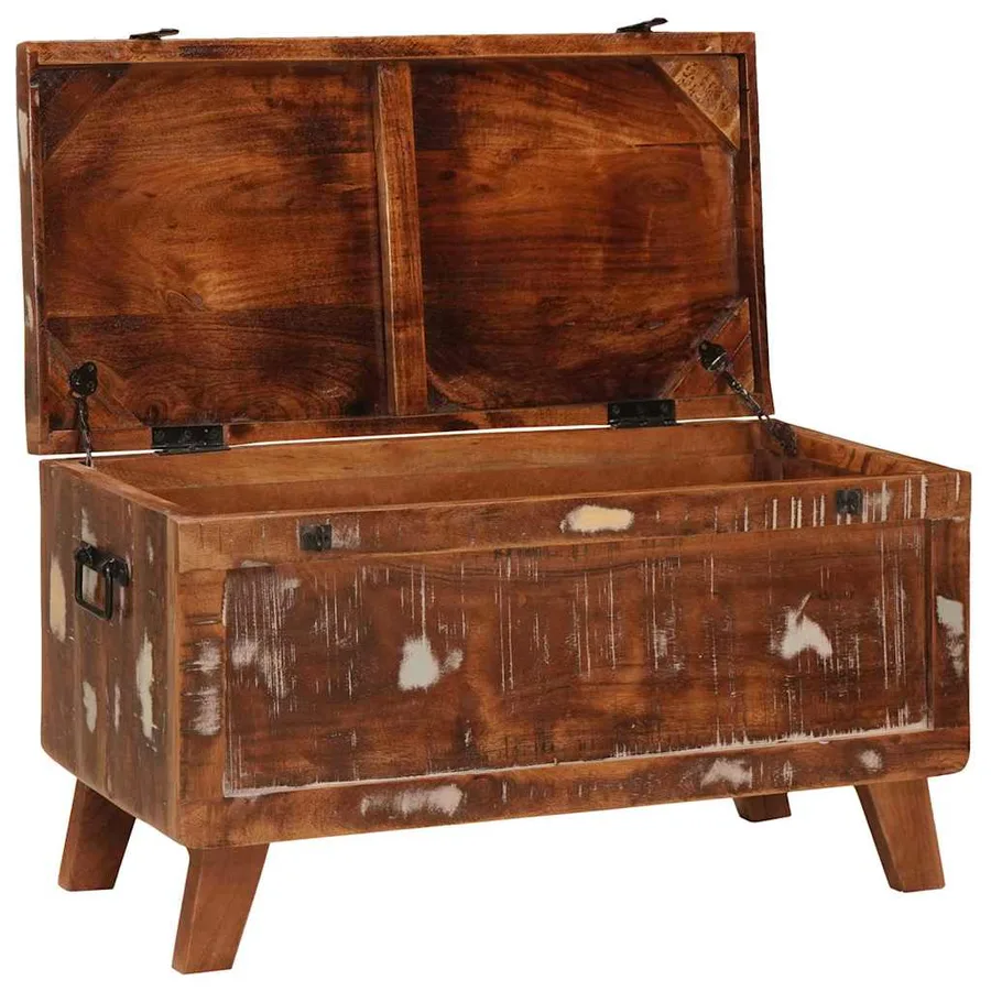 Boîte de rangement 70 x 35 x 40 cm Bois massif recyclé - 4