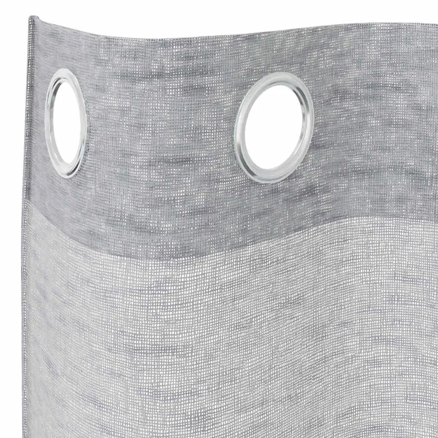 Rideau en Voile 2 pcs Gris foncé 140 x 140 cm Polyester - 5
