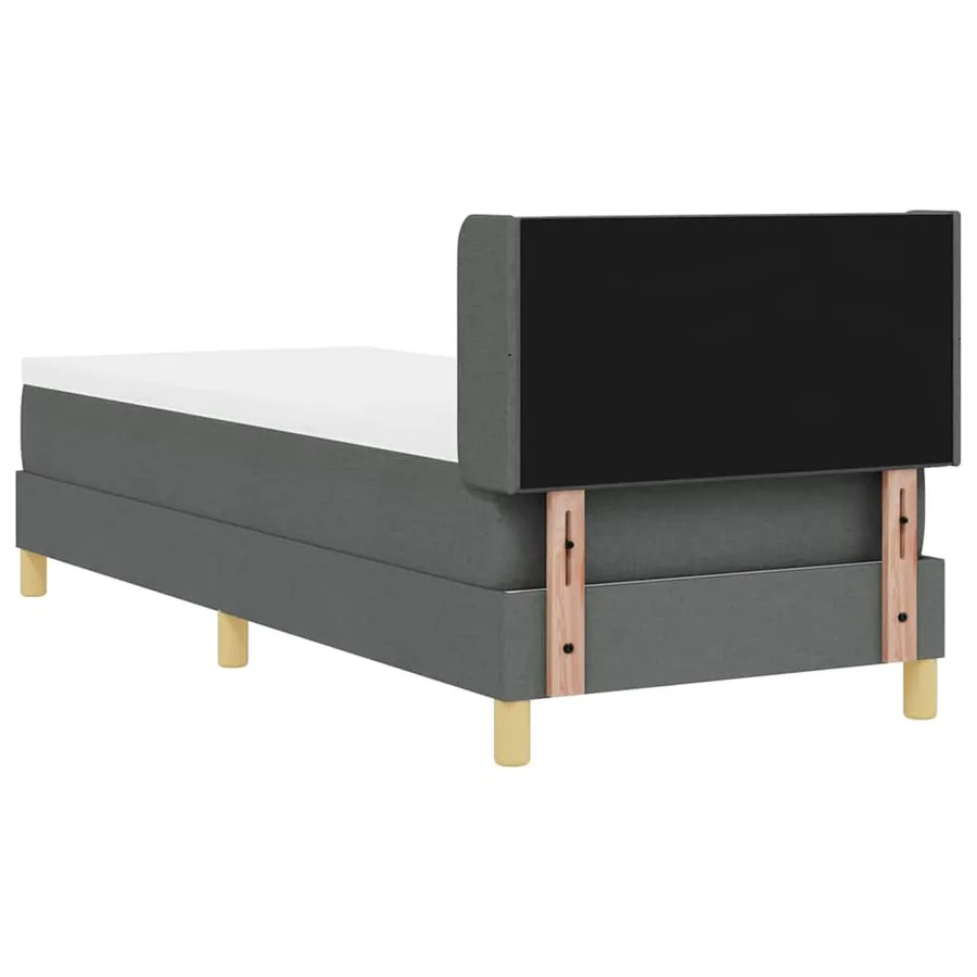 Lit à ressorts avec coussin Gris foncé 200 x 80 cm tissu - 6