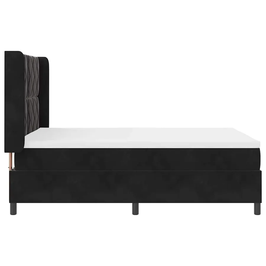 Lit à ressorts avec bandes LED Noir 140 x 190 cm Velours - 9