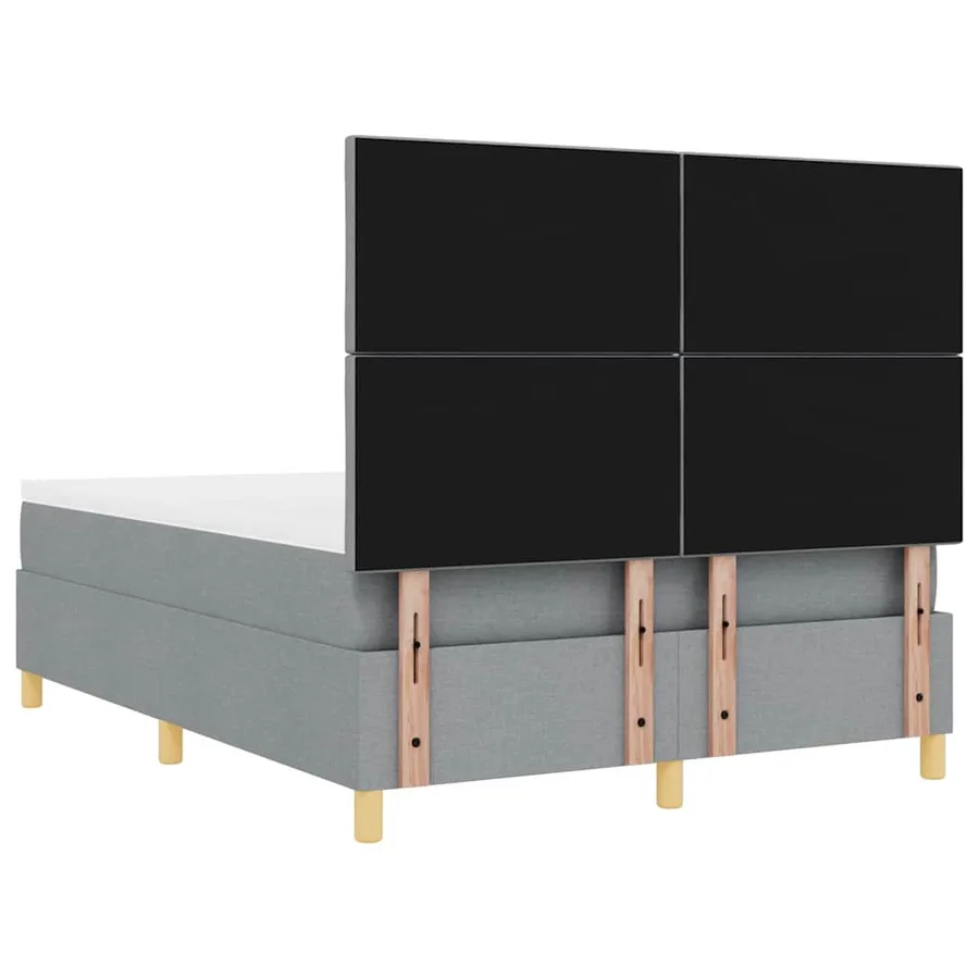 Lit à ressort LED Gris clair 160 x 200 cm tissu - 10