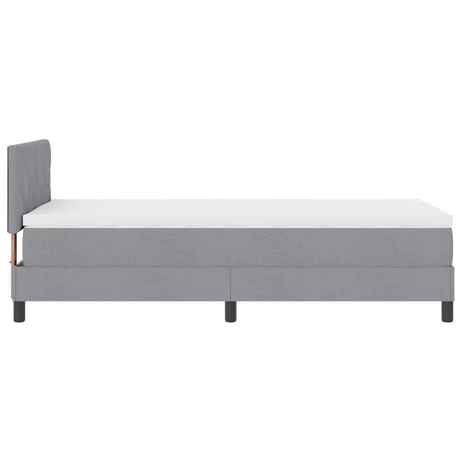 Lit à ressorts avec matelas Gris clair 90 x 190 cm tissu - 9