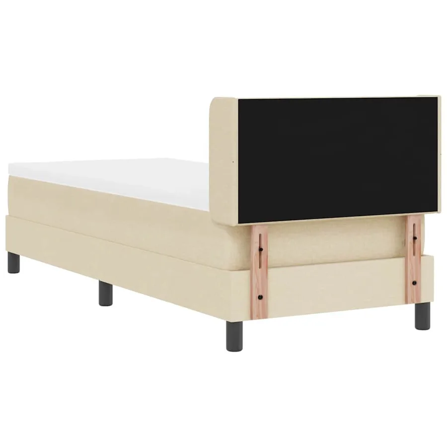Lit à ressorts avec tête de lit Crème 200 x 80 cm tissu - 9